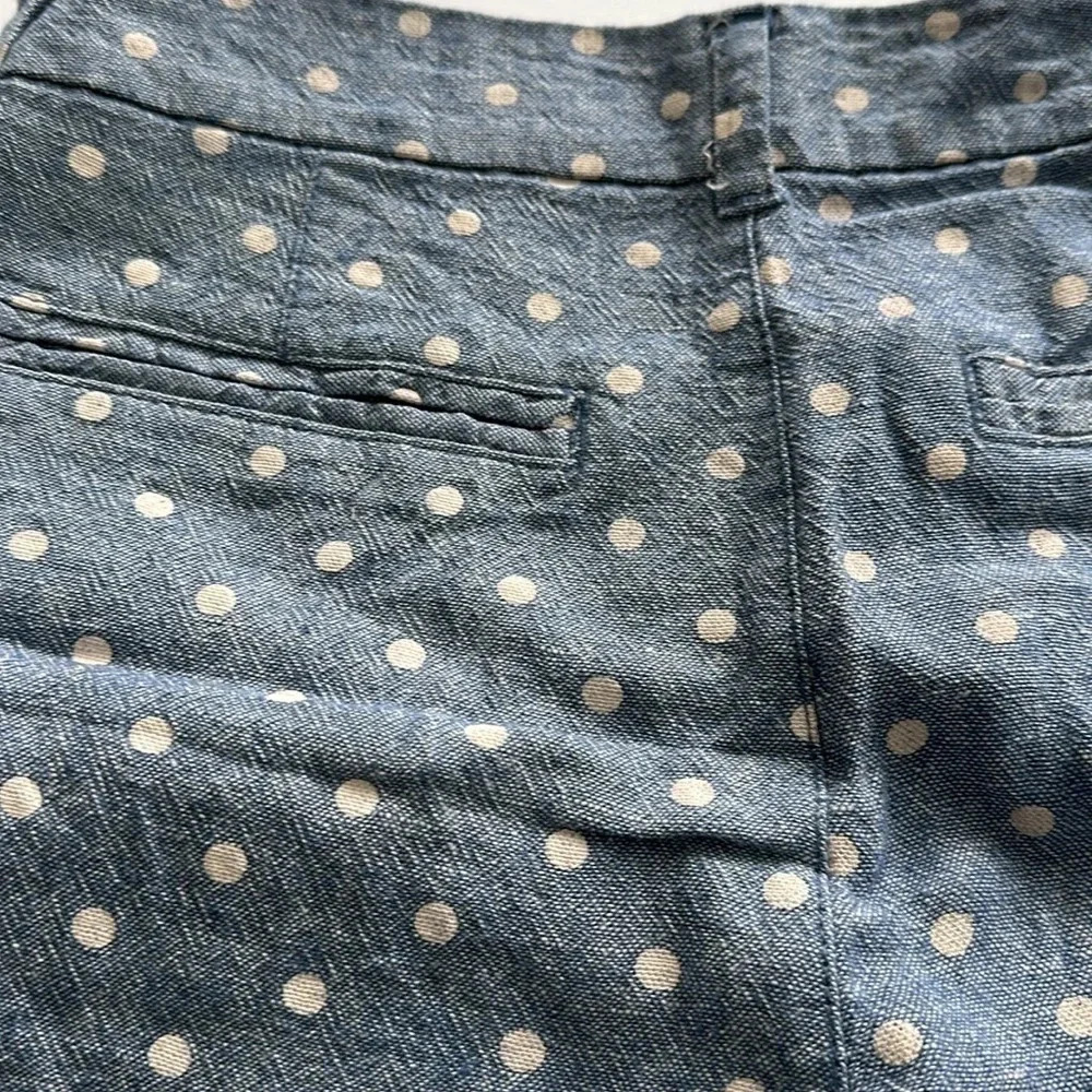 Old Navy Blue Polka Dot Linen Mid Rise Shorts Sz 2 - Picture 3 of 7